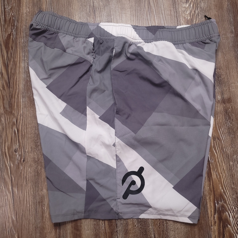 Peloton Athleisure Geometric Stretch Lined Athletic Gym Workout Shorts XXL